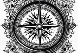 old skool compass tattoo idea