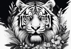 Tiger with one eye tattoo idea