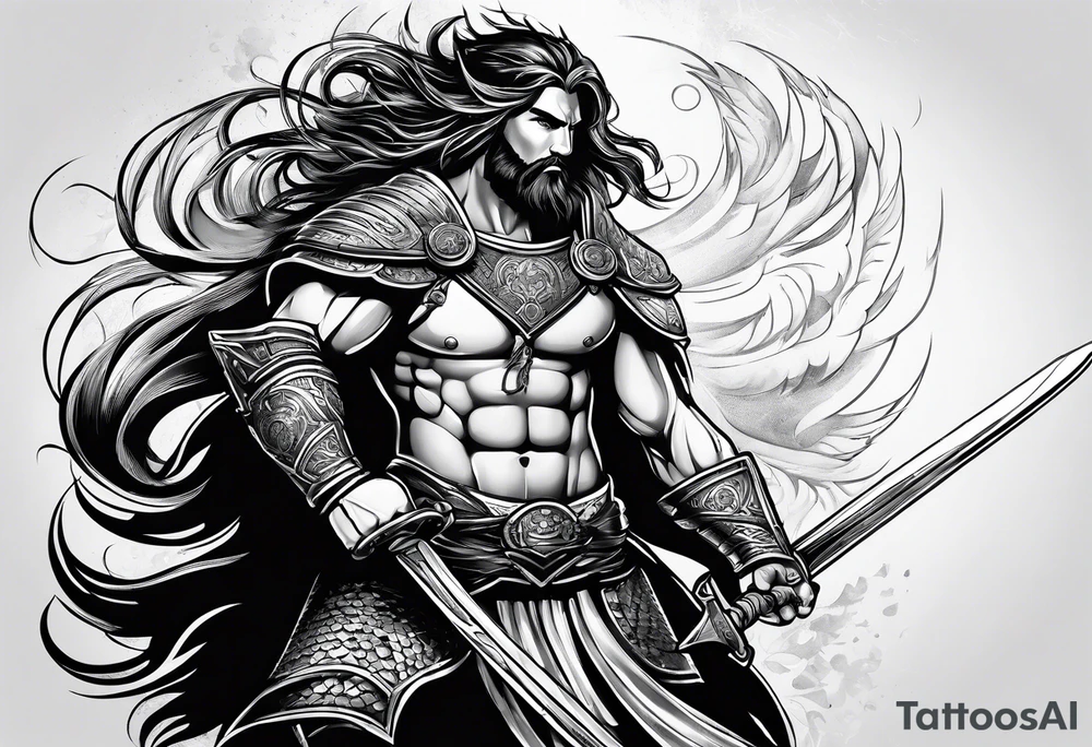 brave and powerful warrior tattoo idea
