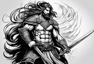 brave and powerful warrior tattoo idea
