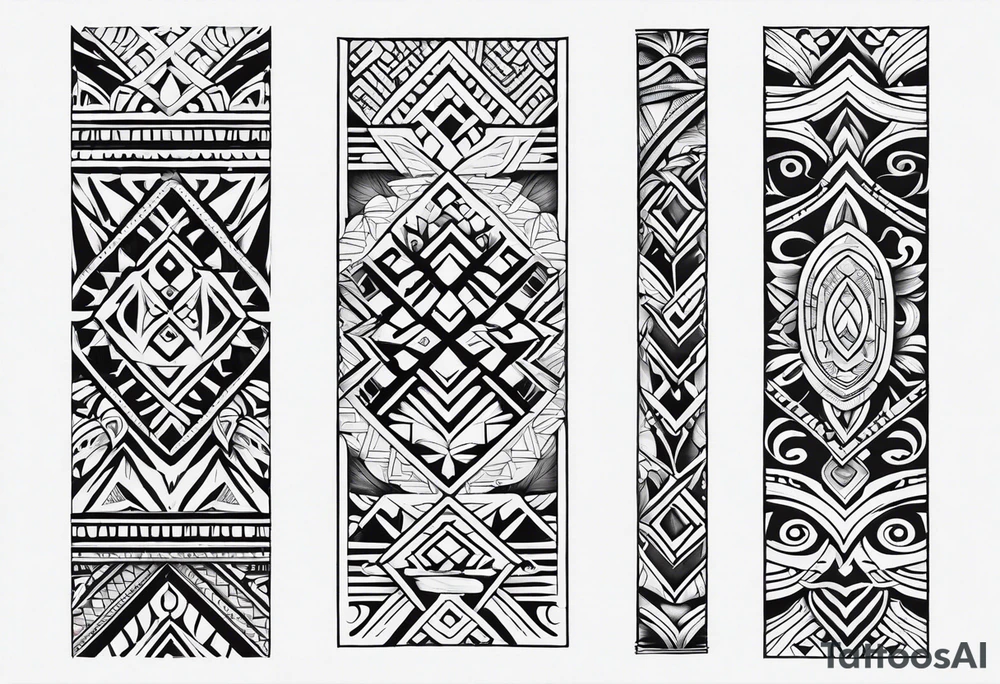 Polynesian tribal pattern forearm tattoo idea