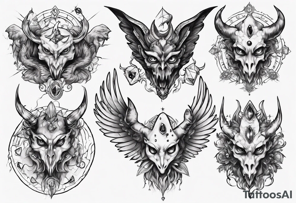 The Demon Stolas obsessed with gems, knowledge of astrology and poisonous gems. tattoo idea