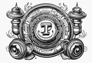 Gear shifting knob and money and fire tattoo idea