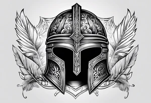 Roman helmet tattoo idea