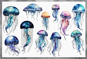 1 jellyfish going up into the moon tattoo idea