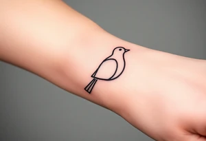 A minimalistic outline of a collared dove, with geometric lines forming its shape in muted gray and white, offering a clean and modern look tattoo idea