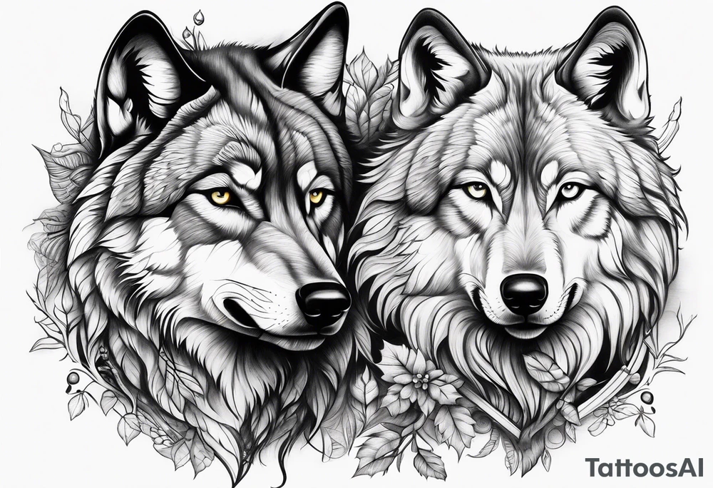 Wolves looking at you tattoo idea