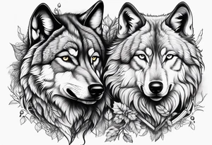 Wolves looking at you tattoo idea