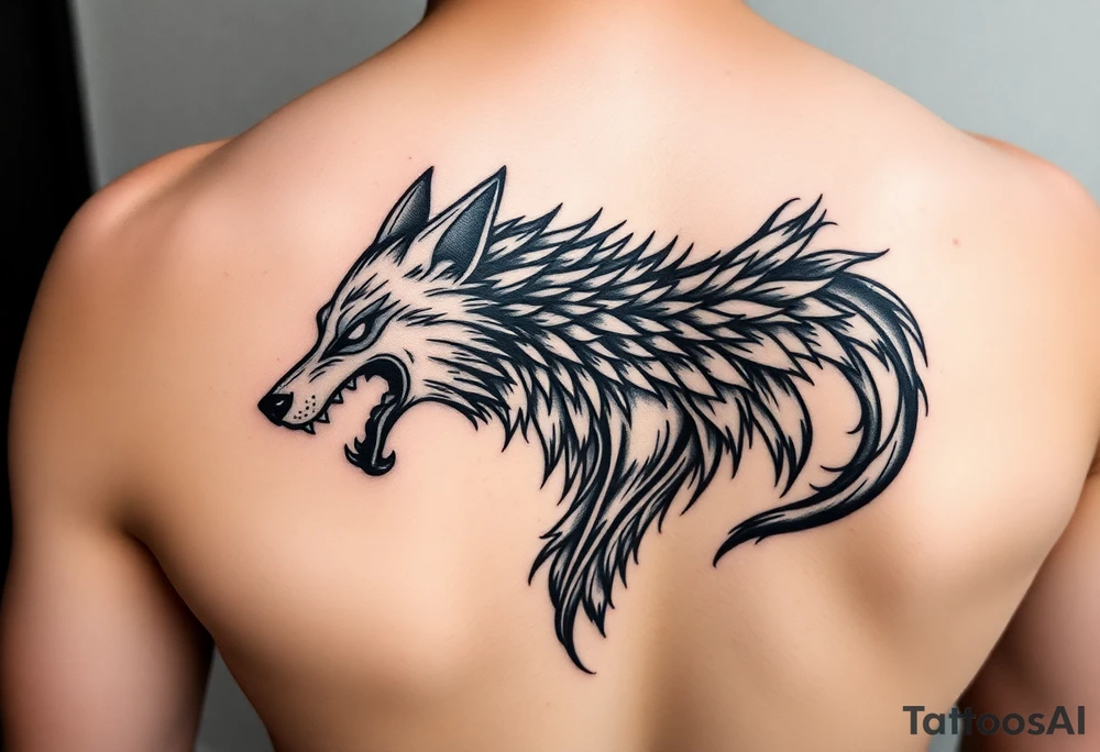 Powerful Dacian wolf Draco on arm tattoo idea