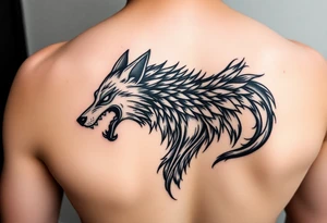 Powerful Dacian wolf Draco on arm tattoo idea