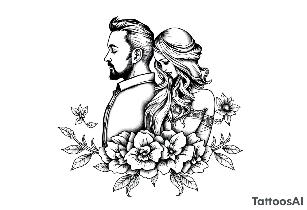 Matching tattoos for a couple tattoo idea