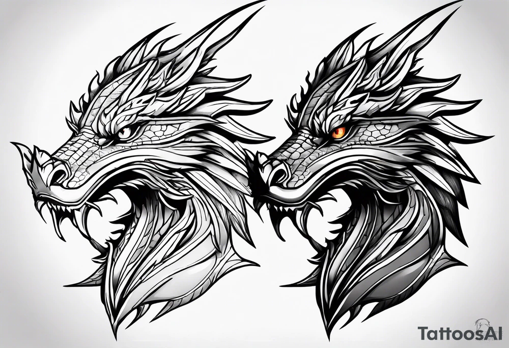 Variety dragons face flash sheet tattoo idea