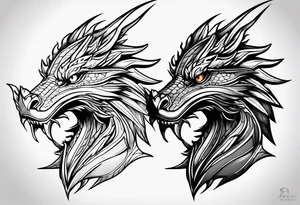 Variety dragons face flash sheet tattoo idea