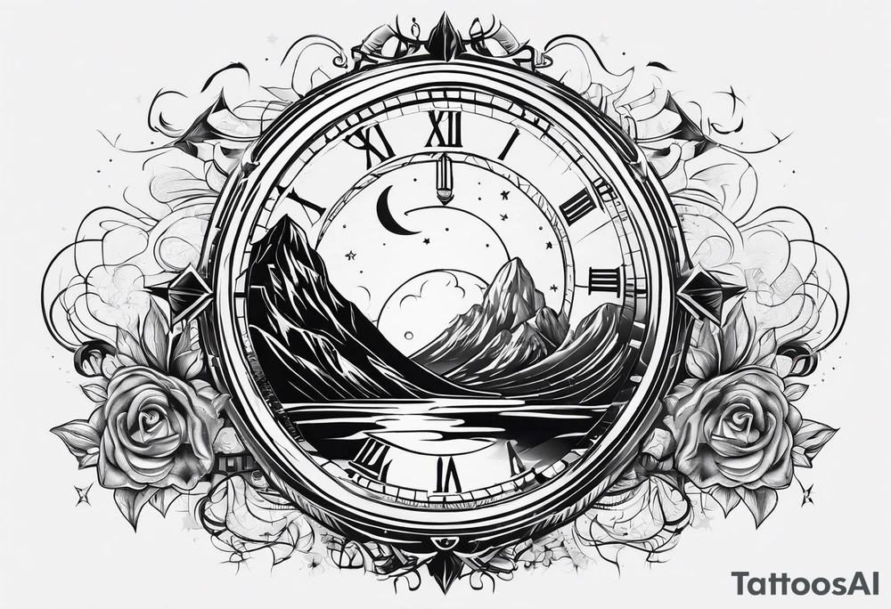 time travel space vector tattoo idea