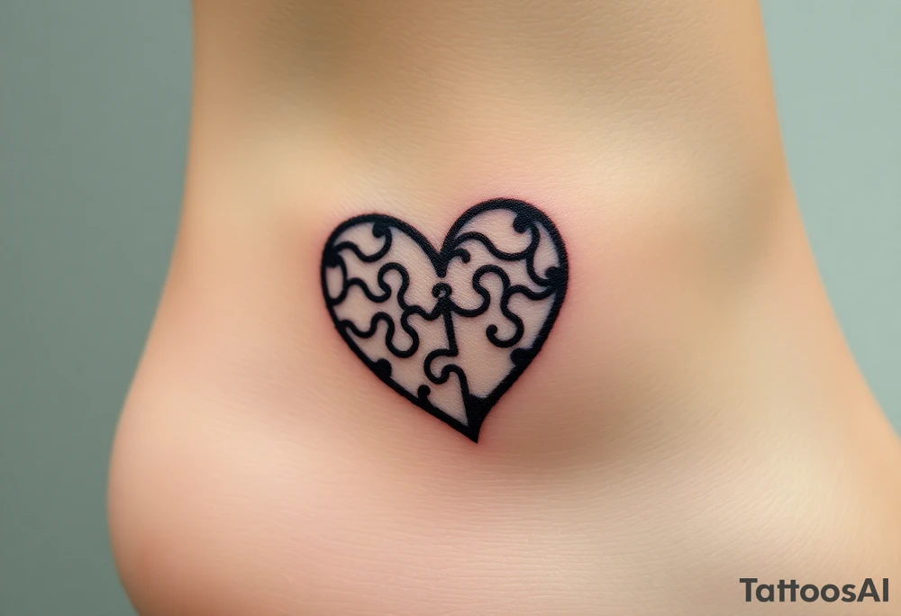 autism heart puzzle shape symbol tattoo idea