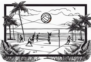 volleyball game on the beach tattoo idea