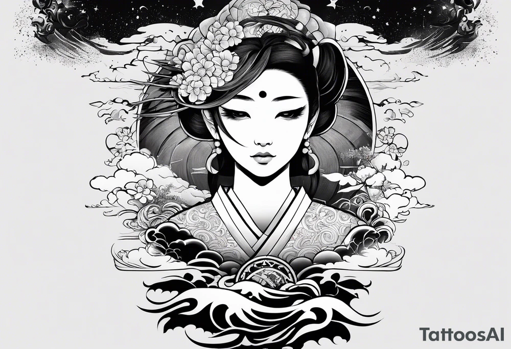 i want a japanese text that says unrivaled in the heavens tattoo idea