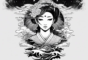 i want a japanese text that says unrivaled in the heavens tattoo idea
