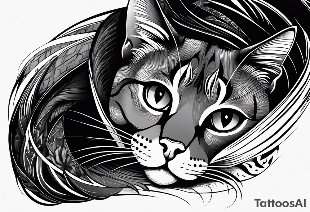 Black cat tattoo idea