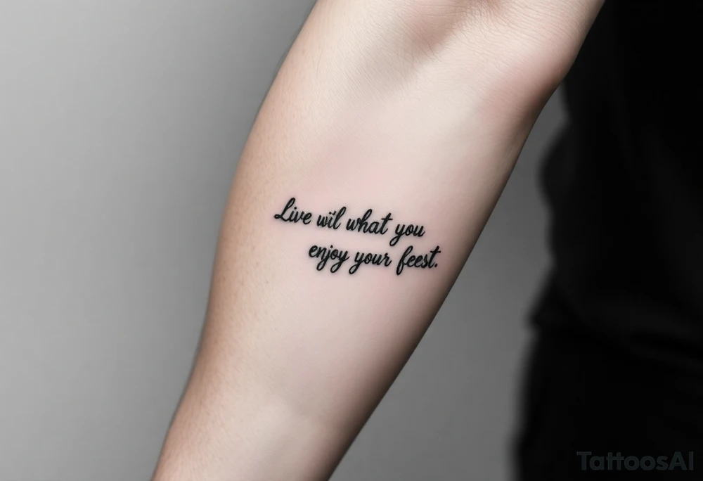 live with what you have and enjoy it to the fullest tattoo idea