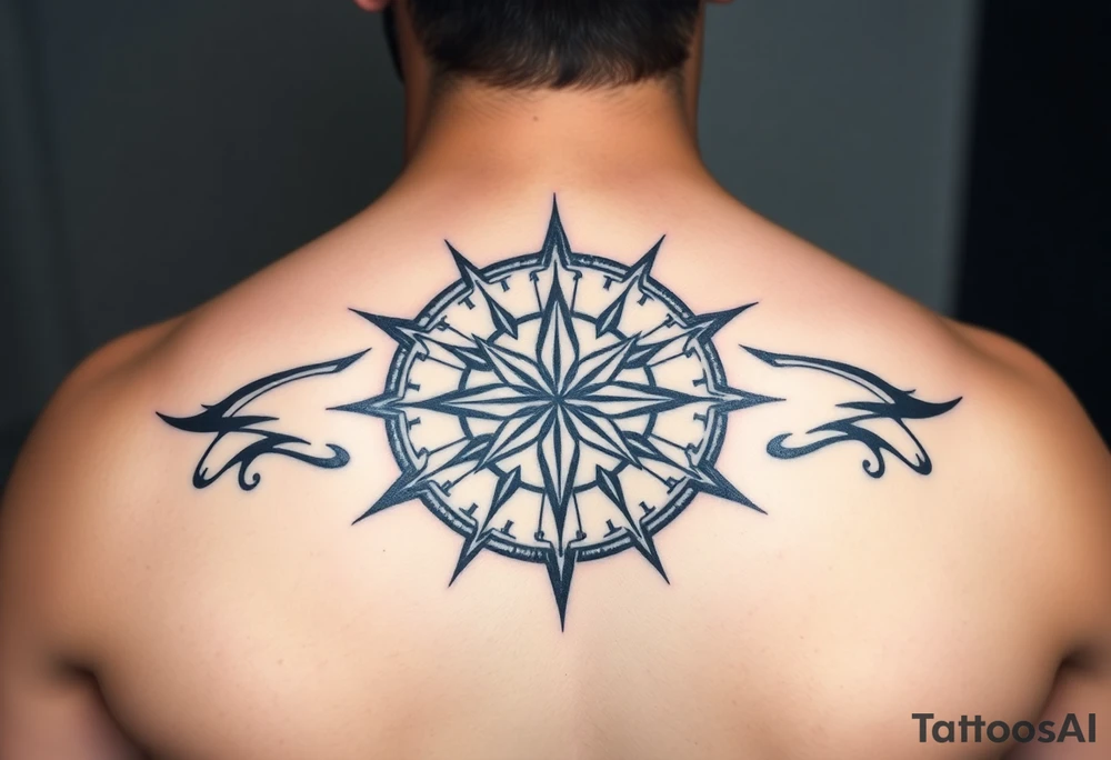 Double layered Compass rose tattoo idea