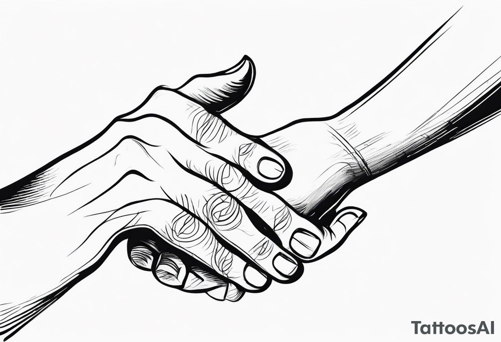 Old Hand reaching out to young hands tattoo idea