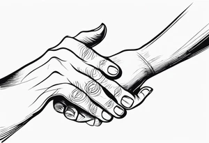 Old Hand reaching out to young hands tattoo idea