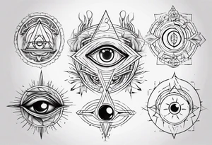Third eye abstract fine line sketch style. tattoo idea