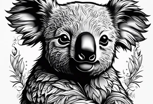 Koala golfing tattoo idea