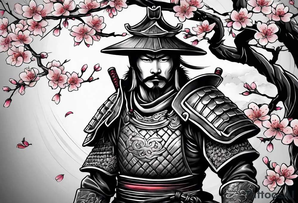 cherry blossom tree samurai tattoo tattoo idea