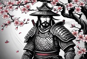 cherry blossom tree samurai tattoo tattoo idea