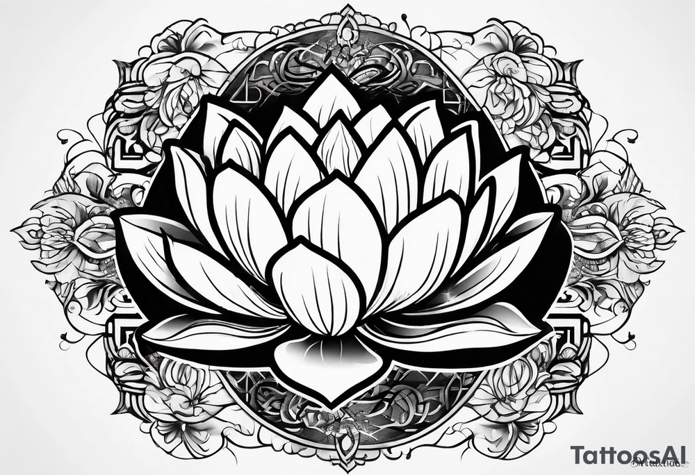Lotus music notes tattoo idea