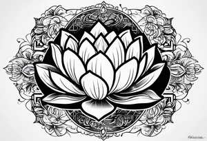 Lotus music notes tattoo idea