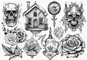 A part of fancy house tattoo idea