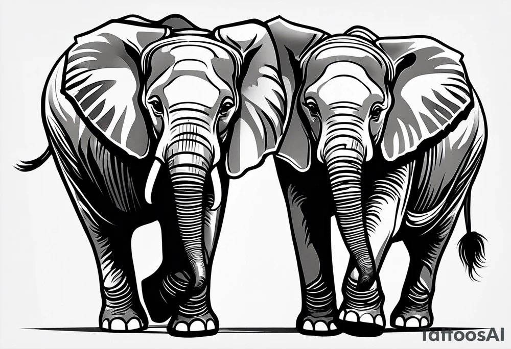 baby elephant calf tattoo idea