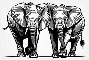 baby elephant calf tattoo idea