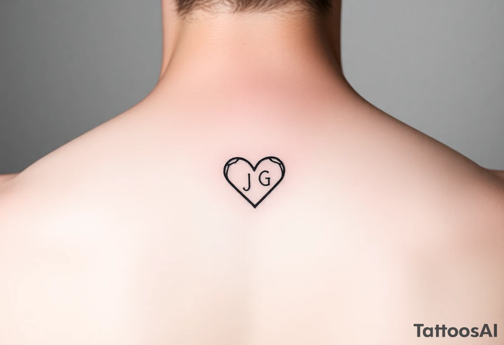 intials JG small heart tattoo idea