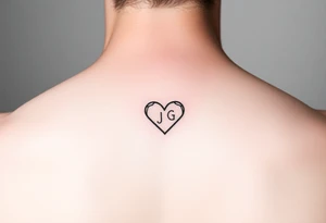intials JG small heart tattoo idea