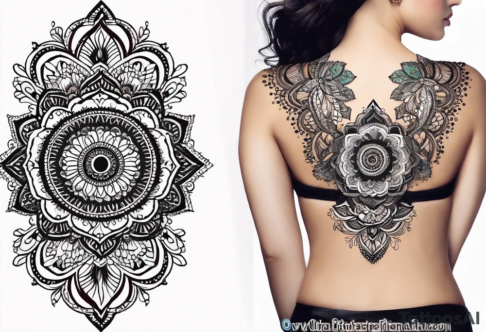 Henna lace with cascading tattoo idea