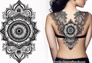 Henna lace with cascading tattoo idea