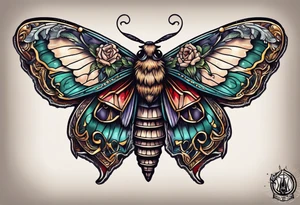 death moth with Wicca aesthetic tattoo idea