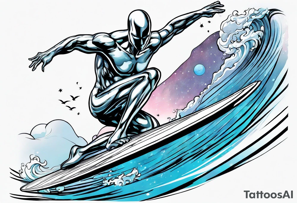 silver surfer loneliness tattoo idea