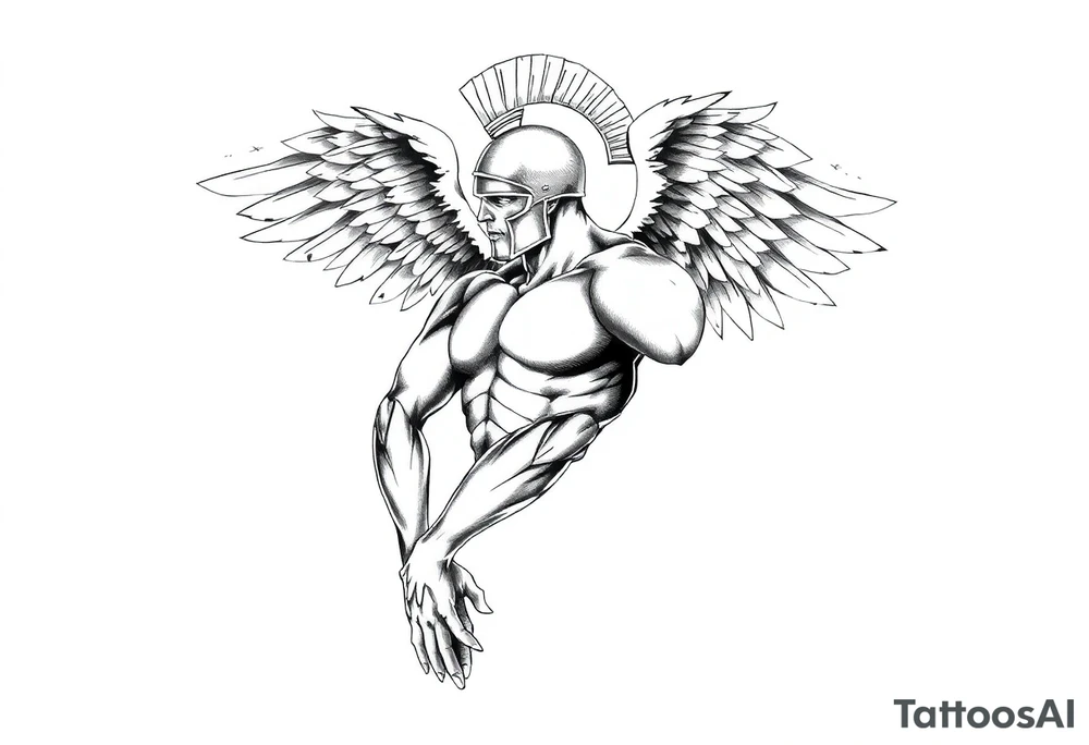 spartan angel tattoo idea