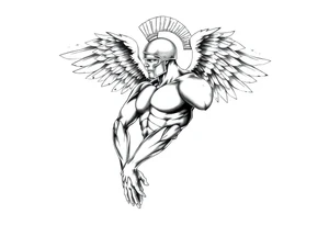 spartan angel tattoo idea