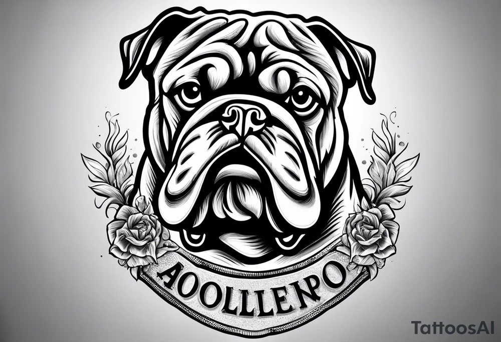 Abseiling bulldog sand blasting tattoo idea