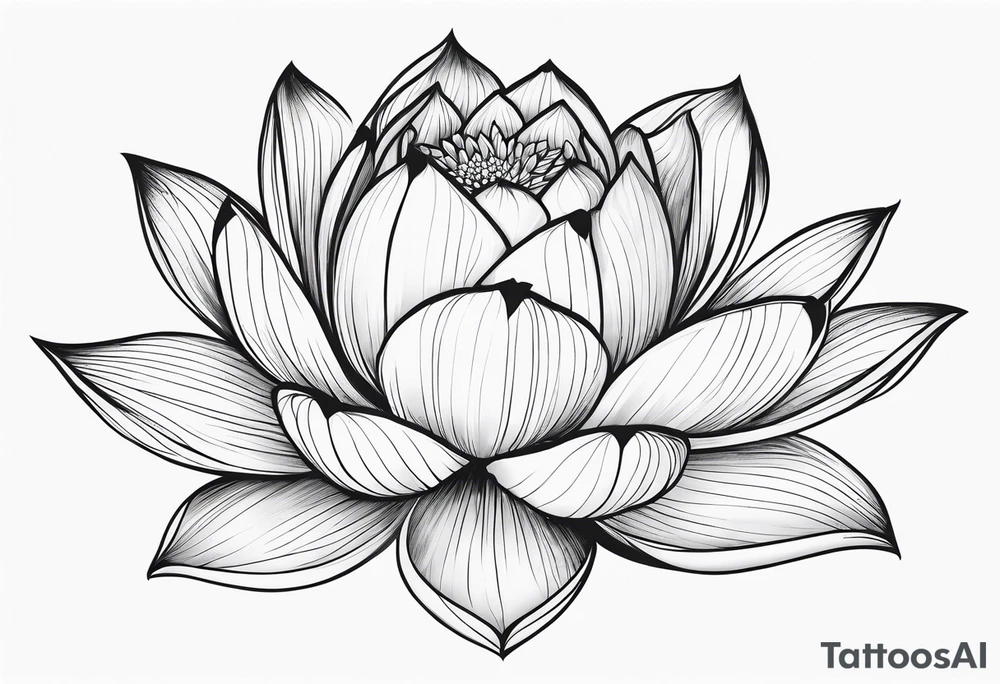 white lotus flower outline tattoo idea