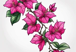 Bougainvillea branch tattoo idea