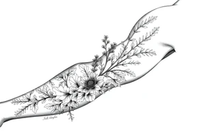 Parsley sage rosemary and thyme botanical drawing tattoo idea