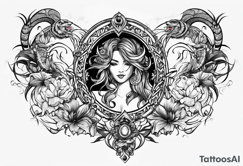 Scorpio and Leo mix tattoo idea