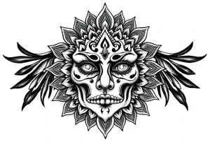 clack face and mandala tattoo idea